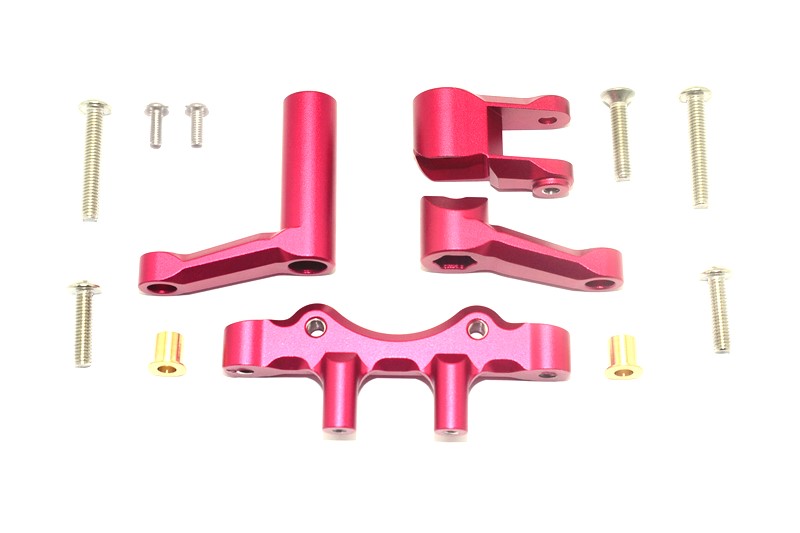 GPM Sterzo In Alluminio Rosso Per Team Losi Mini 8ight Con Cuscinetti | Set Da 3 Pezzi