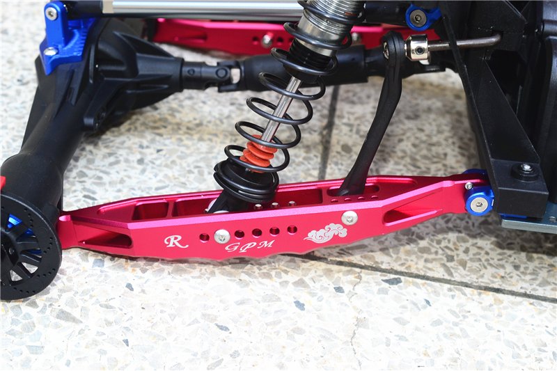 GPM Racing – Bracci Posteriori Inferiori In Alluminio Argento Per Losi 1/18 Mini-T 2.0 (LM056-S)