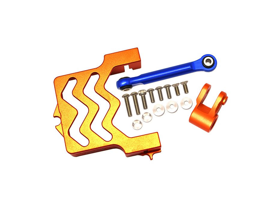 GPM RACING ALUMINUM SERVO MOUNT WITH TIE ROD + 25T SERVO HORN TRAXXAS