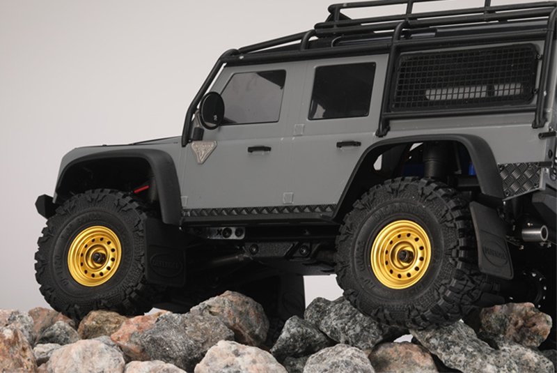 Edelstahl-Deko-Motorhaubenplatte Für Traxxas TRX4M Land Rover Defender 1:18 | Upgrades In Schwarz